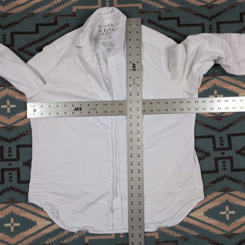 Frank & Eileen Tattered Cotton Denim Relaxed Button Up Shirt Small MSRP 278 - Picture 8 of 11
